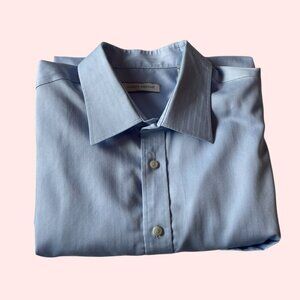 Joseph Abboud Big Tall Dress Shirt 18.5 36/37 Light Blue Regular Fit EUC